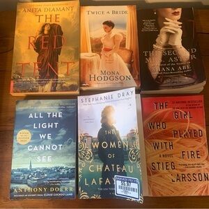 Bundle of 6 Books Red Tent All the Light we Cannot See The Second Mrs. Astor